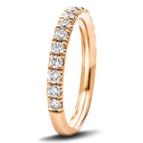 14 Stone Half Eternity Ring 1.00ct G/SI Diamonds in 18k Rose Gold - All Diamond