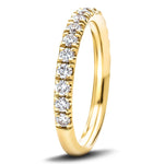 14 Stone Half Eternity Ring 1.00ct G/SI Diamonds in 18k Yellow Gold - All Diamond