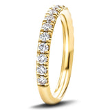 14 Stone Half Eternity Ring 1.00ct G/SI Diamonds in 18k Yellow Gold - All Diamond