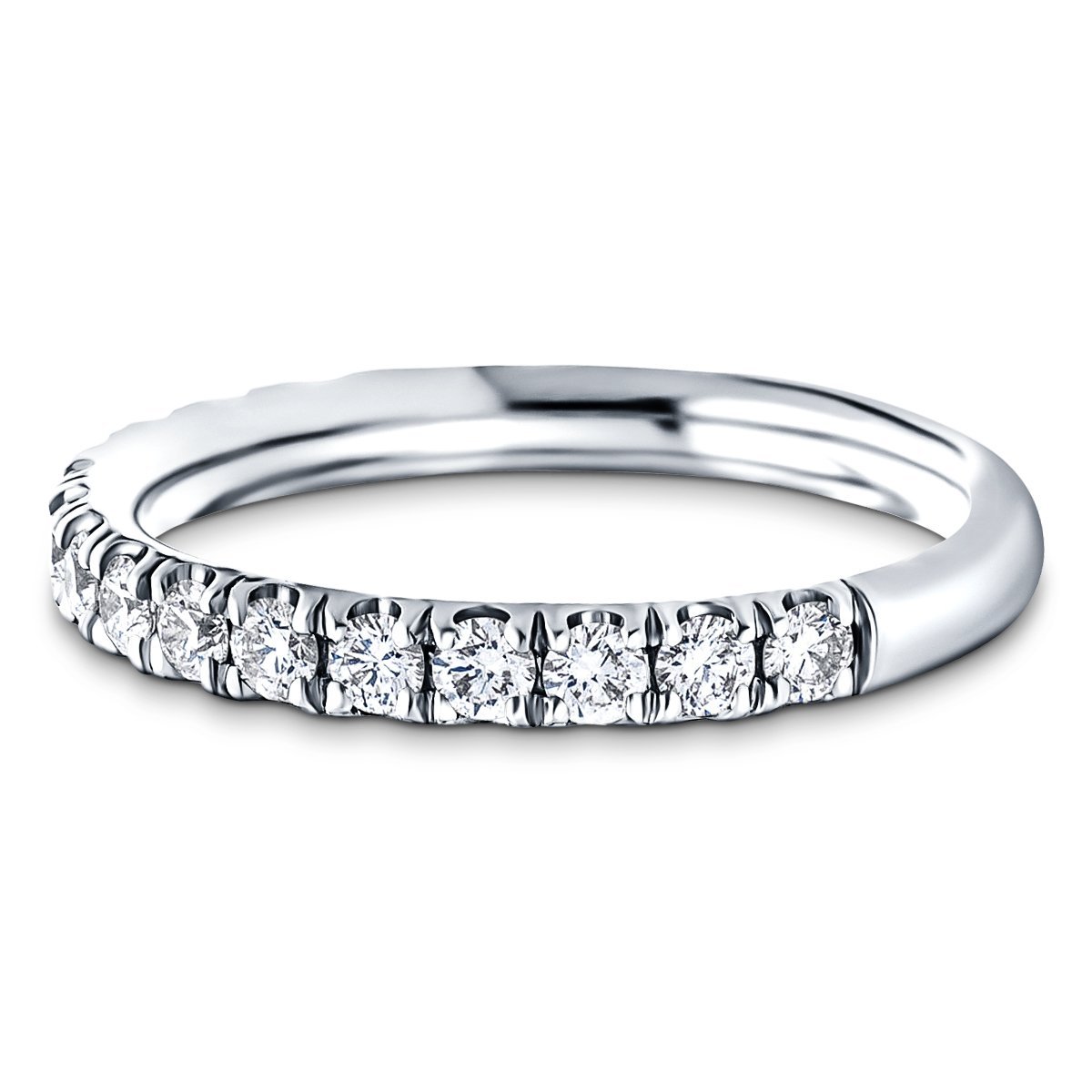 14 Stone Half Eternity Ring 1.00ct G/SI Diamonds in Platinum - All Diamond