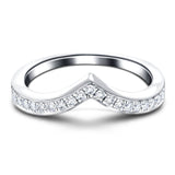 15 Stone Diamond Wishbone Ring 0.50ct G/SI Diamonds in 18k White Gold - All Diamond