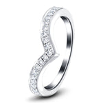 15 Stone Diamond Wishbone Ring 0.50ct G/SI Diamonds in Platinum - All Diamond