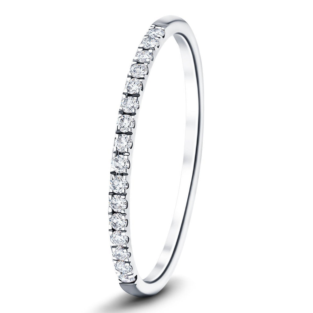 15 Stone Half Eternity Ring 0.20ct G/SI Diamonds in Platinum - All Diamond