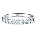 15 Stone Half Eternity Ring 0.50ct G/SI Diamonds in 18k White Gold 2.3mm - All Diamond