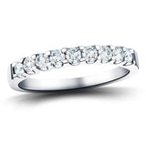 15 Stone Half Eternity Ring 0.50ct G/SI Diamonds in 18k White Gold 2.3mm - All Diamond