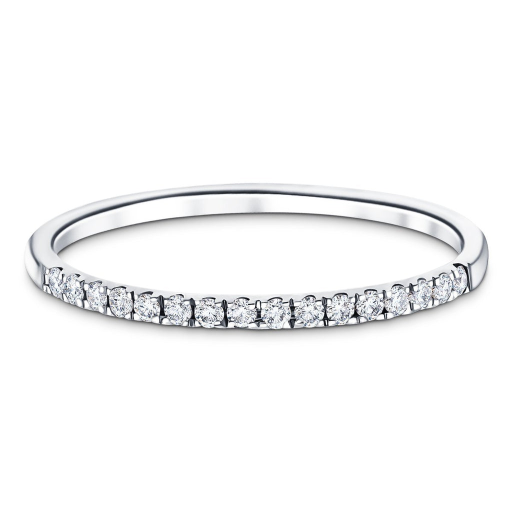 16 Stone Half Eternity Ring 0.15ct G/SI Diamonds in 18k White Gold - All Diamond