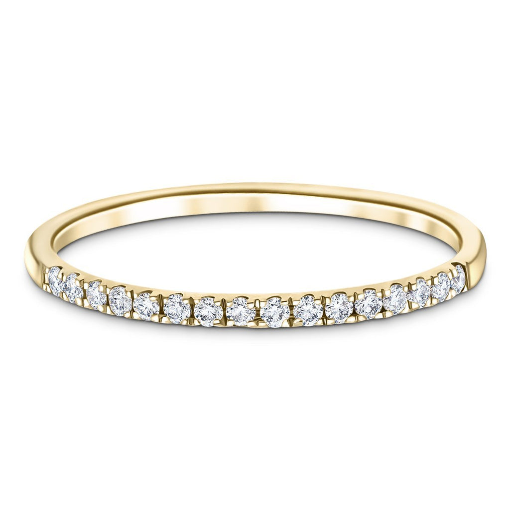 16 Stone Half Eternity Ring 0.15ct G/SI Diamonds in 18k Yellow Gold - All Diamond