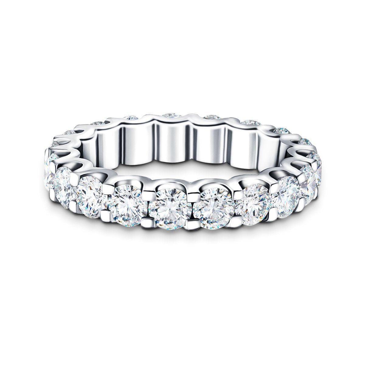 17 Stone Full Eternity Ring 4.00ct G/SI Diamonds In 18k White Gold - All Diamond