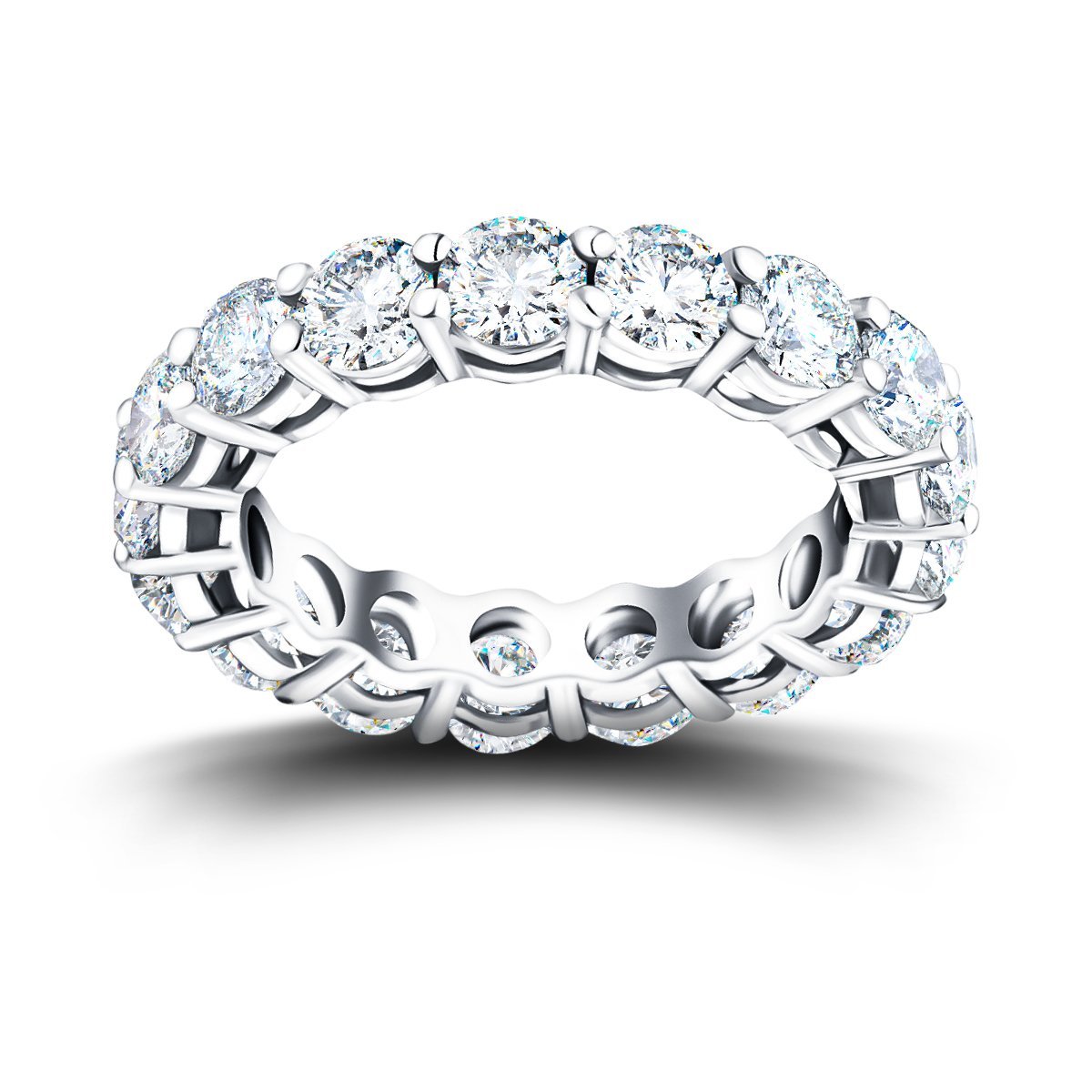 17 Stone Full Eternity Ring 4.50ct G/SI Diamonds In 18k White Gold - All Diamond