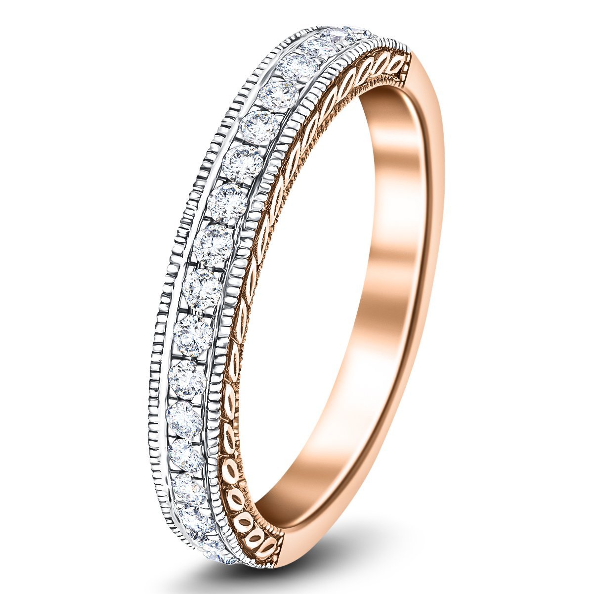 18 Stone Diamond Half Eternity Ring 0.30ct G/SI Diamonds 18k Rose Gold - All Diamond