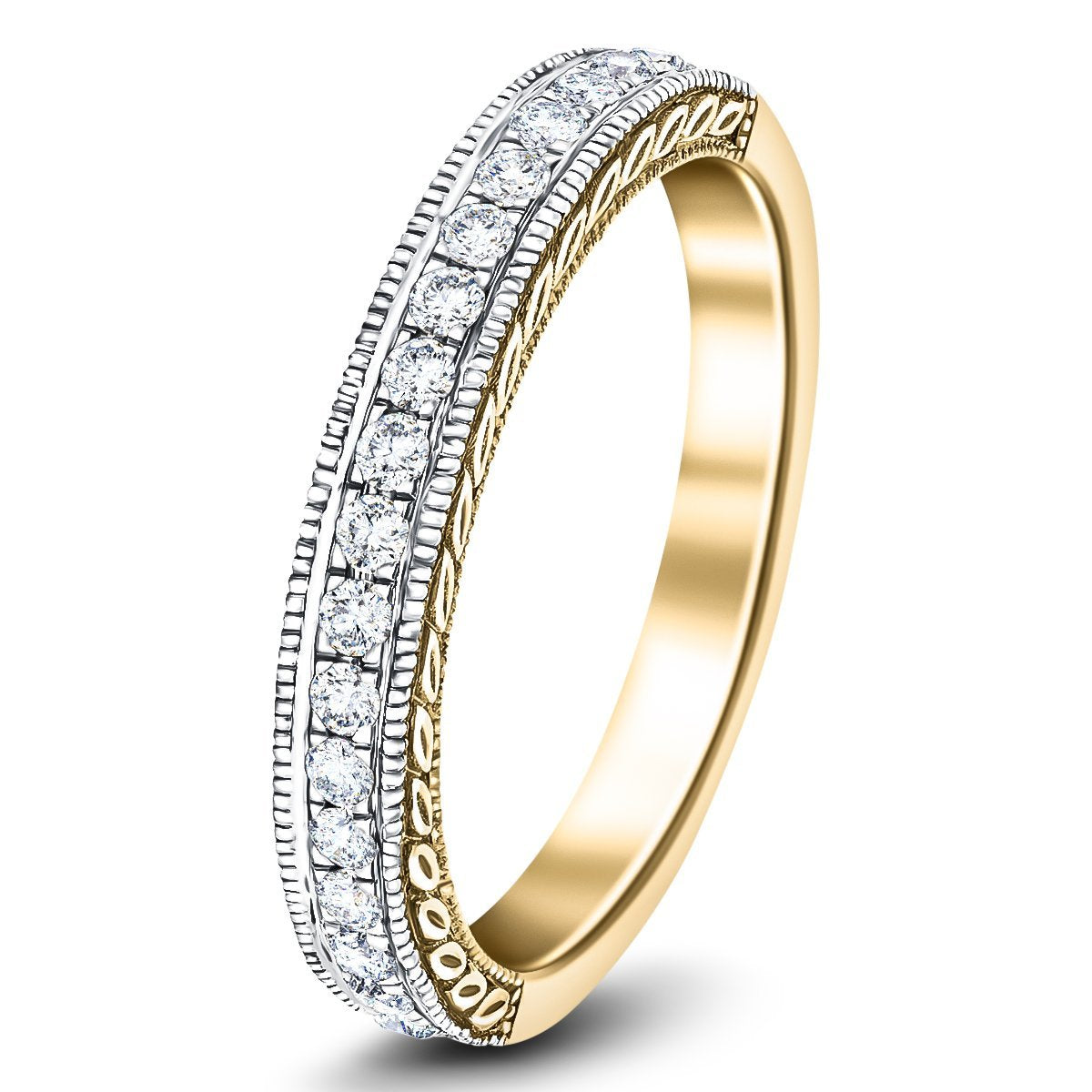 18 Stone Diamond Half Eternity Ring 0.30ct G/SI Diamonds 18k Yellow Gold - All Diamond