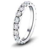 18 Stone Full Eternity Ring 3.20ct G/SI Diamonds In Platinum - All Diamond