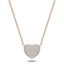 18K Rose Gold 0.50ct Diamond Heart Necklace - All Diamond