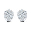 18k White Gold Diamond Cluster Earrings 1.00ct in G/SI Quality - All Diamond