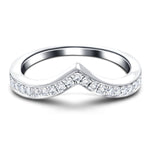 19 Stone Diamond Wishbone Ring 0.25ct G/SI Diamonds in Platinum - All Diamond