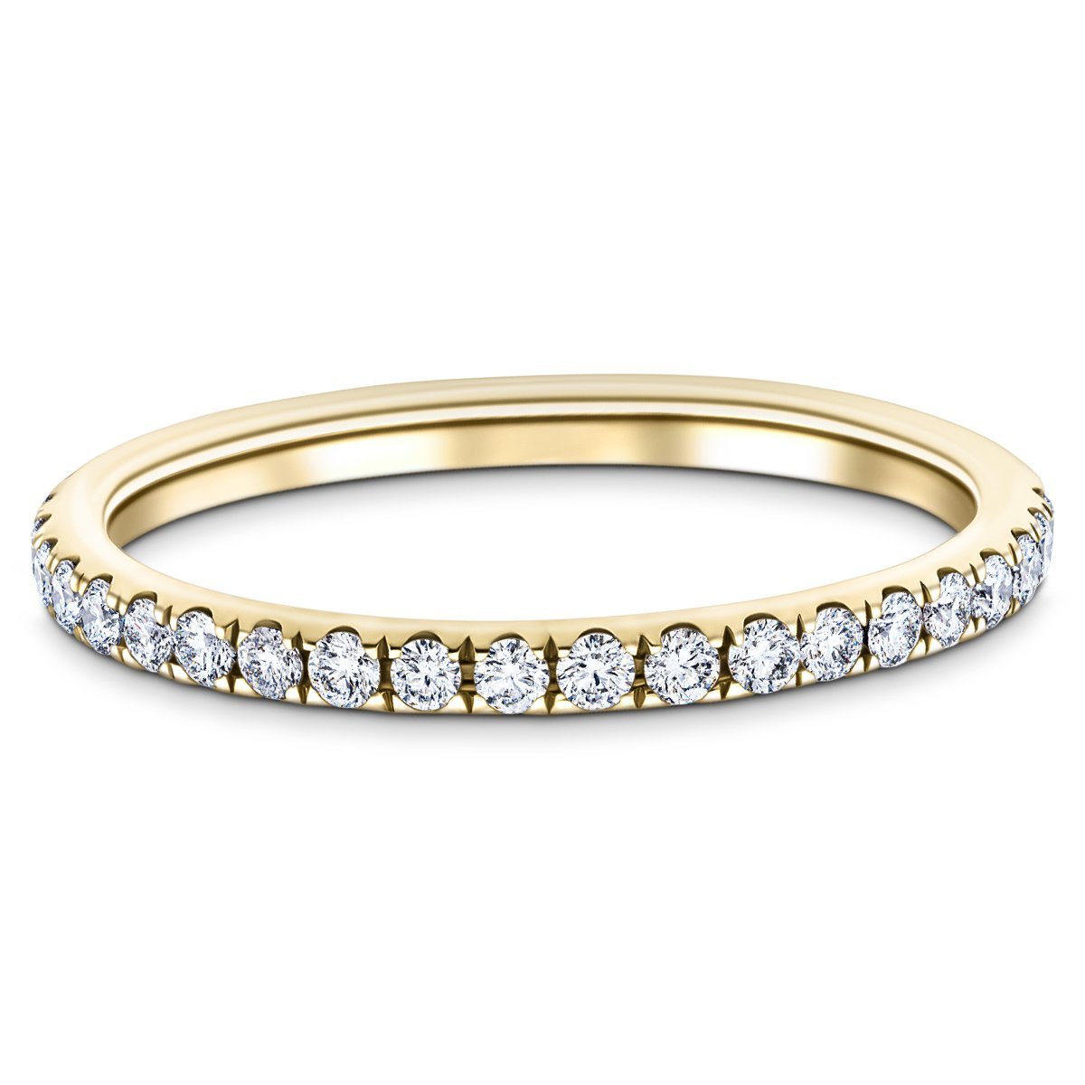 19 Stone Half Eternity Ring 0.25ct G/SI Diamonds in 18k Yellow Gold - All Diamond