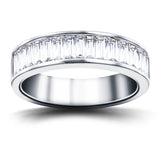 20 Baguette Diamonds Half Eternity Ring 0.75ct 18k White Gold 4.0mm - All Diamond