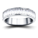 20 Baguette Diamonds Half Eternity Ring 2.00ct in Platinum 7.3mm - All Diamond