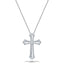 2.00ct Baguette and Round Cut Claw Set Diamond Cross in 18k White Gold - All Diamond