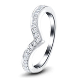 21 Stone Diamond Wishbone Ring 0.10ct G/SI Diamonds in Platinum - All Diamond