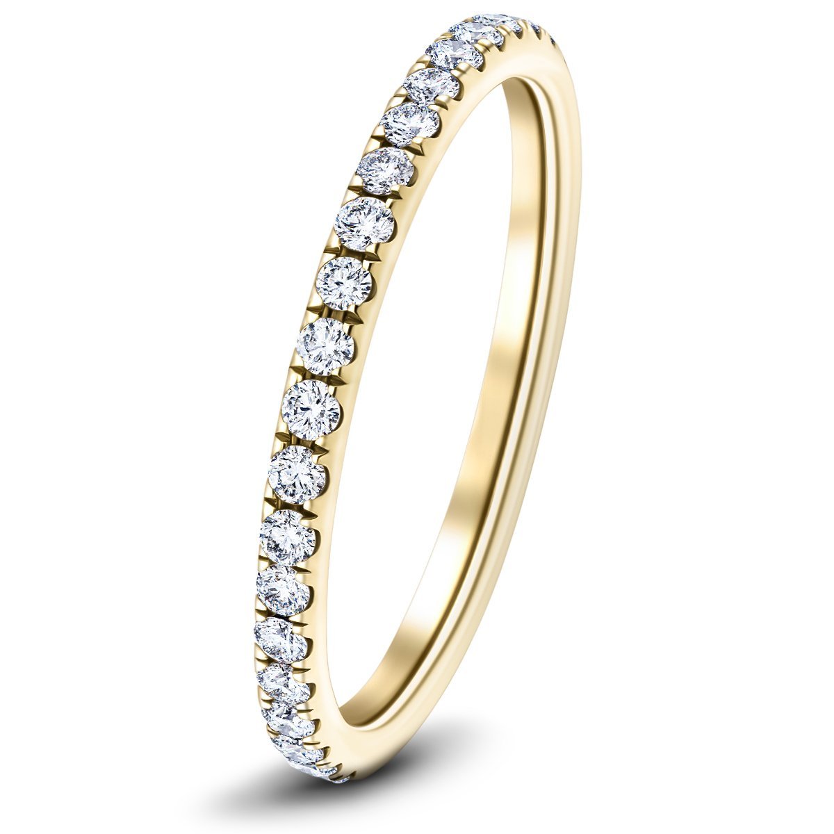 28 Stone Full Eternity Ring 1.00ct G/SI Diamonds In 18k Yellow Gold - All Diamond