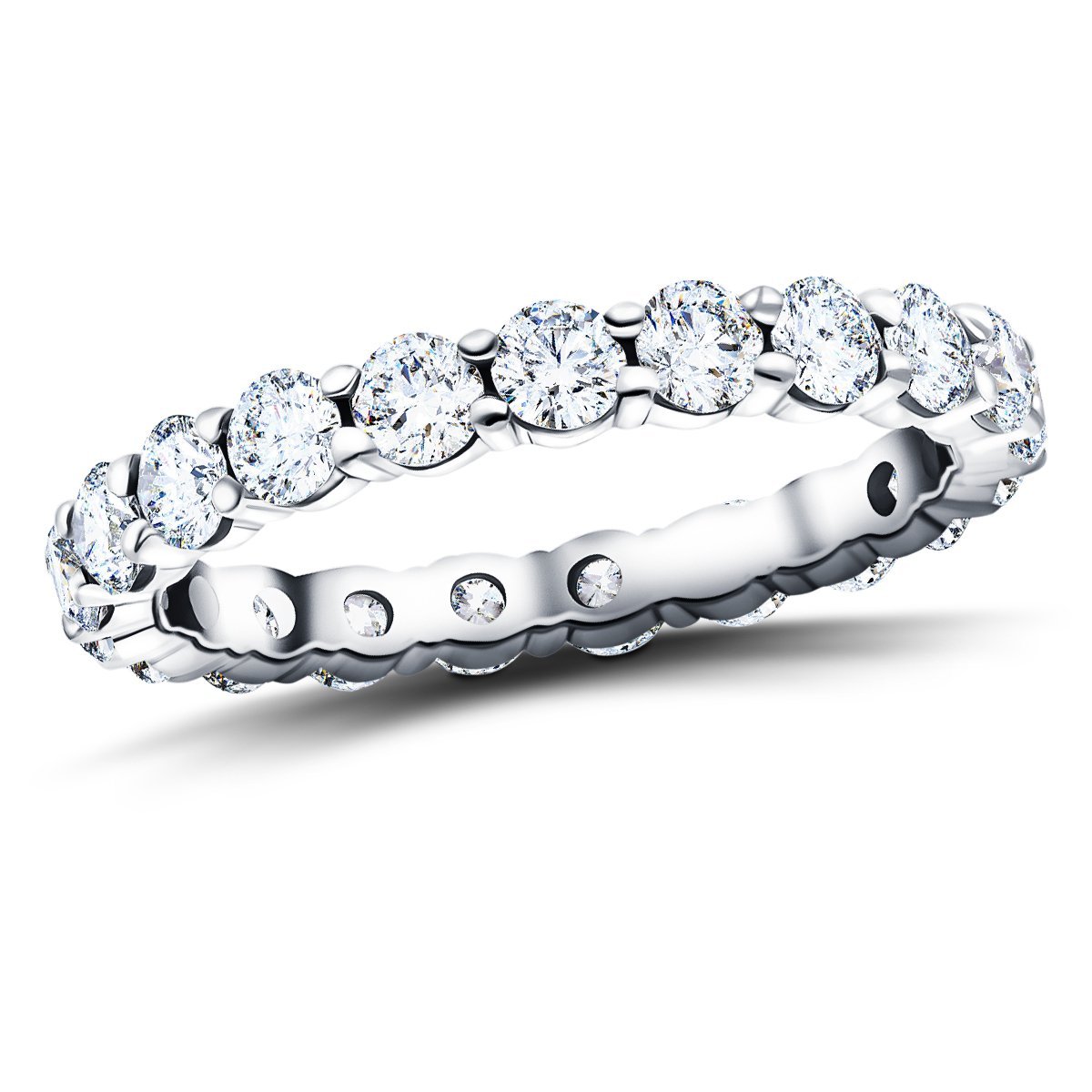 28 Stone Full Eternity Ring 1.00ct G/SI Diamonds in Platinum - All Diamond