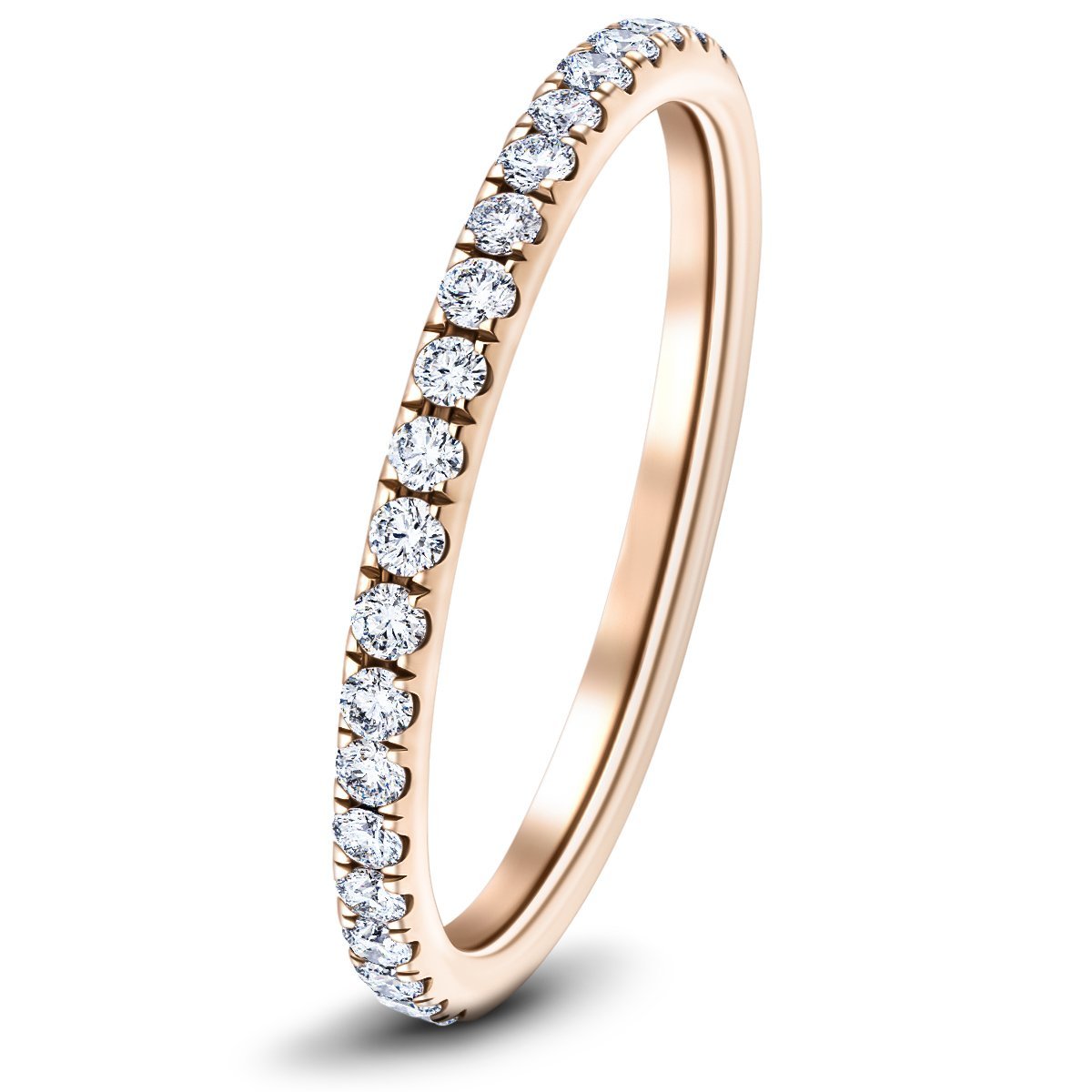 30 Stone Full Eternity Ring 0.75ct G/SI Diamonds In 18k Rose Gold - All Diamond