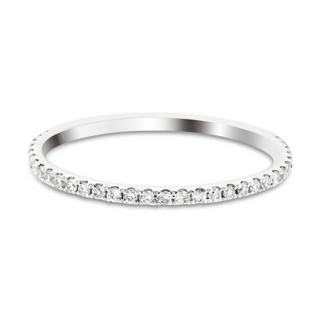 32 Stone Half Eternity Ring 0.17ct G/SI Diamonds in 18k White Gold - All Diamond