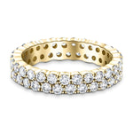 44 Stone Two Row Full Eternity Ring 4.00ct Diamond 18k Yellow Gold - All Diamond