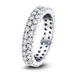 44 Stone Two Row Full Eternity Ring 4.00ct Diamond Platinum - All Diamond