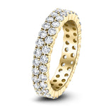 56 Stone Two Row Full Eternity Ring 2.00ct Diamond 18k Yellow Gold - All Diamond