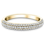 61 Stone Pave Diamond Half Eternity Ring 0.55ct G/SI 18k Yellow Gold - All Diamond