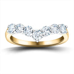 7 Stone Diamond Wishbone Ring 0.50ct G/SI Diamonds in 18k Yellow Gold - All Diamond