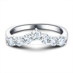 7 Stone Diamond Wishbone Ring 0.80ct G/SI Diamonds in Platinum - All Diamond