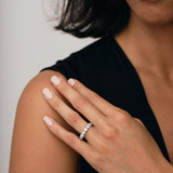 7 Stone Half Eternity Ring 2.20ct G/SI Diamonds in 18k White Gold 4.3mm - All Diamond