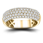 77 Stone Pave Diamond Half Eternity Ring 1.00ct G/SI 18k Yellow Gold - All Diamond
