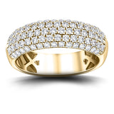77 Stone Pave Diamond Half Eternity Ring 1.00ct G/SI 18k Yellow Gold - All Diamond