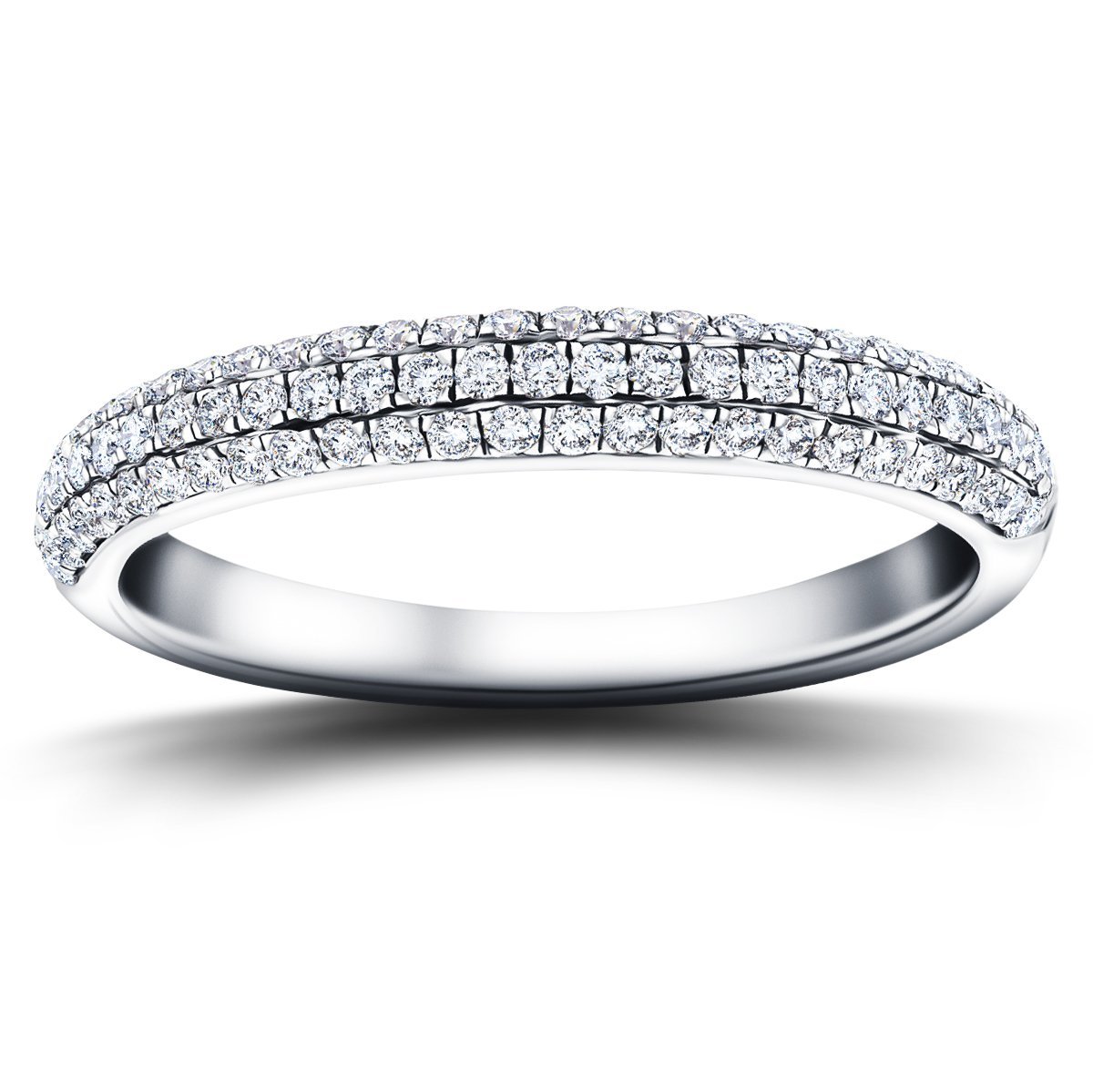 79 Stone Pave Diamond Half Eternity Ring 0.40ct G/SI Platinum - All Diamond