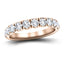 8 Stone Half Eternity Ring 1.50ct G/SI Diamonds in 18k Rose Gold - All Diamond