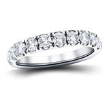 8 Stone Half Eternity Ring 1.50ct G/SI Diamonds in Platinum - All Diamond