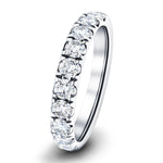 8 Stone Half Eternity Ring 1.50ct G/SI Diamonds in Platinum - All Diamond