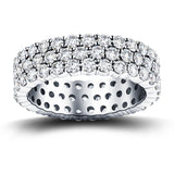 87 Stone Three Row Full Eternity Ring 3.00ct Diamond 18k White Gold - All Diamond