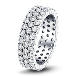 87 Stone Three Row Full Eternity Ring 3.00ct Diamond 18k White Gold - All Diamond