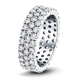 87 Stone Three Row Full Eternity Ring 3.00ct Diamond Platinum - All Diamond