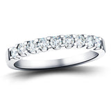 9 Stone Half Eternity Ring 0.50ct G/SI Diamonds in 18k White Gold 2.8mm - All Diamond