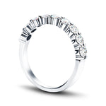 9 Stone Half Eternity Ring 1.00ct G/SI Diamonds in 18k White Gold 3.0mm - All Diamond