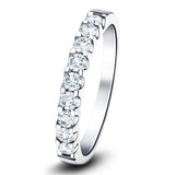 9 Stone Half Eternity Ring 1.00ct G/SI Diamonds in Platinum 3.5mm - All Diamond