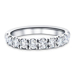 9 Stone Half Eternity Ring 1.35ct G/SI Diamonds in Platinum - All Diamond