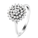 9k White Gold Diamond Cluster Ring 0.60ct G/SI Quality - All Diamond