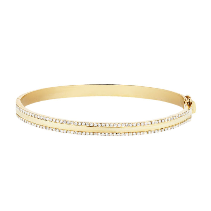 9k Yellow Gold Diamond Bangle 1.05ct G/SI Quality Diamonds